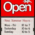 Open Closed Sign with Sliding Message Board RED SUN
