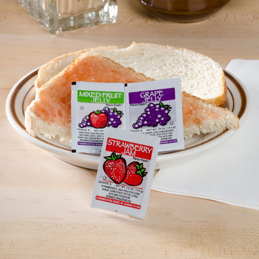 Smuckers Grape, Strawberry & Mixed Fruit Jelly (200) .5 oz. Portion Cups