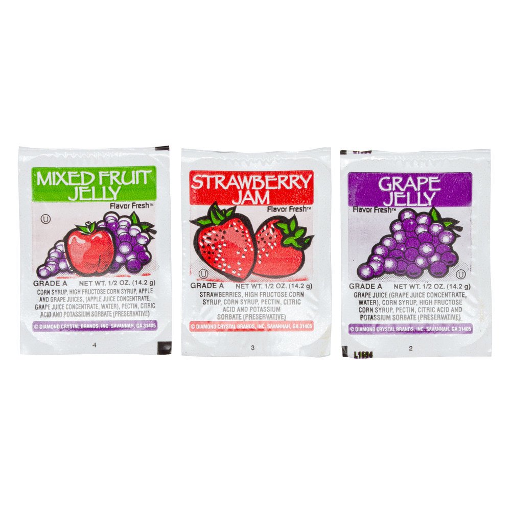 Smuckers Grape, Strawberry & Mixed Fruit Jelly - (200) .5 Oz. Portion Cups