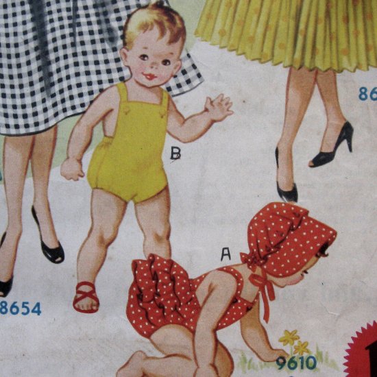 Vintage Toddlers Sun Suit And Oversized Bonnet ePattern pdf