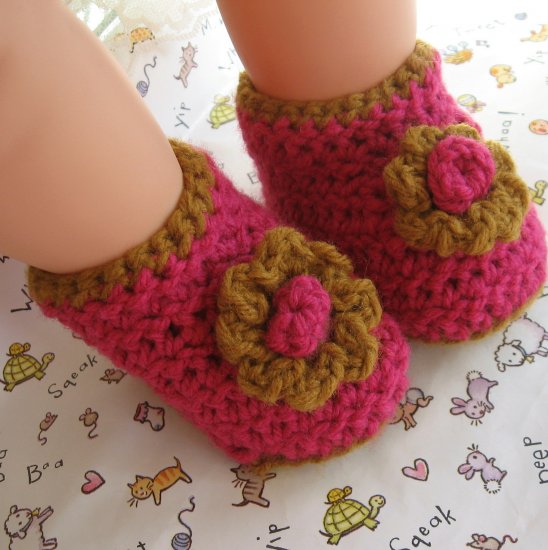 BABY HIGH TOP/SLIPPERS CROCHET ePATTERN WITH FLOWER TRIM