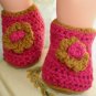 BABY HIGH TOP/SLIPPERS CROCHET ePATTERN WITH FLOWER TRIM