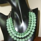 Green Aventurine Gemstone & Chain Necklace