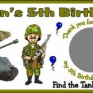 20 ARMY BIRTHDAY SCRATCH OFFS TICKETS Personalized Party FAVOR GAME Custom CAMO TANKS