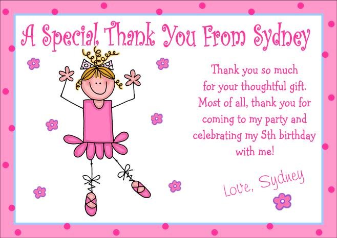 12 BALLET BIRTHDAY THANK YOU CARDS Personalized Party Custom DANCE RECITAL