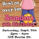 12 BOWLING TICKET STYLE Invitations Personalized Birthday Party Custom AFRICAN AMERICAN