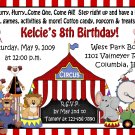 12 CIRCUS CARNIVAL CLOWNS BIG TOP Invitations Personalized Party Custom Birthday
