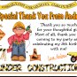 12 CONSTRUCTION TRUCKS BIRTHDAY THANK YOU CARDS Personalized Party Custom