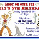 12 COWBOY WESTERN HORSES RODEO Invitations Personalized Party Custom Birthday