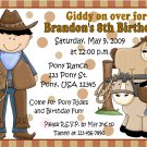 12 COWBOY WESTERN HORSES RODEO Invitations Personalized Birthday Party Custom