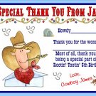 12 COWBOY WESTERN HORSES RODEO BIRTHDAY THANK YOU CARDS Personalized Party Custom