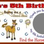 20 COWBOY WESTERN HORSES RODEO BIRTHDAY SCRATCH OFFS TICKETS Personalized Party FAVOR GAME Custom