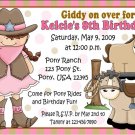 12 COWGIRL WESTERN HORSES RODEO Invitations Personalized Birthday Party Custom