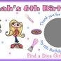 20 DRESS-UP DIVA  MAKEUP SPA BIRTHDAY SCRATCH OFFS TICKETS Personalized Party FAVOR GAME Custom
