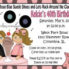 12 FIFTIES SOCKHOP 50's Invitations Personalized Party Custom Birthday