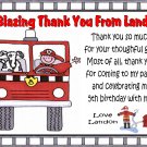 12 FIRETRUCK FIREMAN BIRTHDAY THANK YOU CARDS Personalized Party Custom