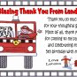 12 FIRETRUCK FIREMAN BIRTHDAY THANK YOU CARDS Personalized Party Custom