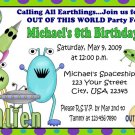 12 ALIEN OUTERSPACE SPACESHIP Invitations Personalized Party Custom Birthday