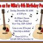 12 GUITARS MUSIC Invitations Personalized Party Custom Birthday