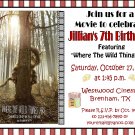 12 MOVIE NIGHT WIITH YOUR MOVIE Invitations Personalized Party Custom Birthday