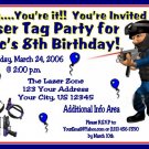 12 LASER TAG Invitations Personalized Party Custom Birthday