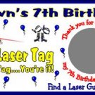 20 LASER TAG BIRTHDAY SCRATCH OFFS TICKETS Personalized Party FAVOR GAME Custom