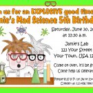 12 MAD SCIENCE BOY OR GIRL TWINS  Invitations Personalized Party Custom Birthday