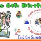 20 MAD SCIENCE BIRTHDAY SCRATCH OFFS TICKETS Personalized Party FAVOR GAME Custom