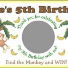 20 MONKEYS SCRATCH OFFS TICKETS Personalized Party FAVOR GAME Custom