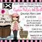 12 PIRATES GIRL PINK PIRATE SHIP Invitations Personalized Party Custom Birthday