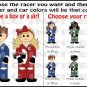 12 BOY RACING RACE CAR Invitations Personalized Party Custom Birthday