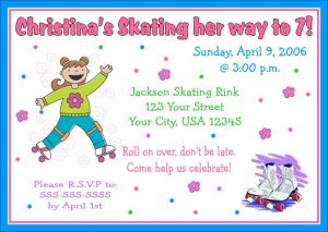 12 SKATING ROLLER SKATES Invitations Personalized Party Custom Birthday