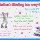 12 SKATING ROLLER SKATES Invitations Personalized Party Custom Birthday