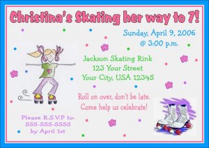 12 SKATING ROLLER SKATES Invitations Personalized Party Custom Birthday