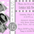 12 SWEET SIXTEEN FIRST 1ST, 2ND 3RD  PHOTO Invitations Personalized Party Custom Birthday