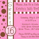 12 SWEET SIXTEEN FIRST 1ST, 2ND 3RD Invitations Personalized Party Custom Birthday