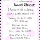 12 SWEET SIXTEEN FIRST 1ST, 2ND 3RD Invitations Personalized Party Custom Birthday