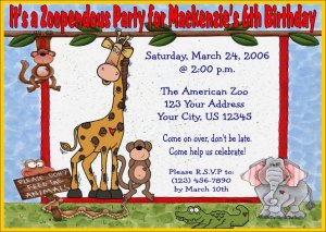 12 ZOO ANIMALS WILD Invitations Personalized Party Custom Birthday