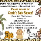 12 ZOO JUNGLE BABIES LEOPARD ANIMAL PRINT BABY SHOWER Invitations Personalized Party Custom Birthday