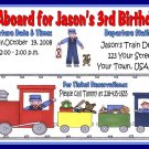 12 TRAINS CHOO CHOO TRAIN RAILROAD Invitations Personalized Party Custom Birthday