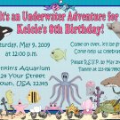 12 UNDER THE SEA FISH OCEAN MERMAID  Invitations Personalized Party Custom Birthday