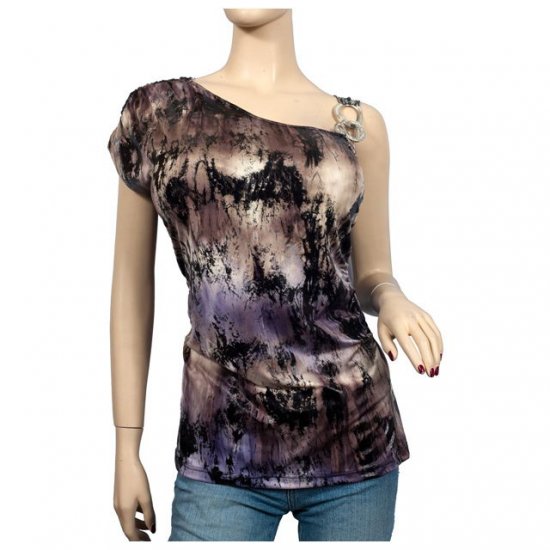 Sublimation Print Single Shoulder Plus size Top 1X