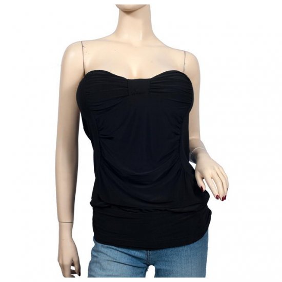 Black Ruched Bodice Plus size Tube Top 1X