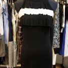 Black White FLutter Bib bodycon Dress