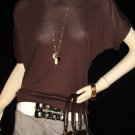 Classy Flutter Brown Back tie top brown