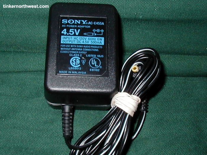 Sony AC-E455A 4.5V 500mA AC Power Adapter supply