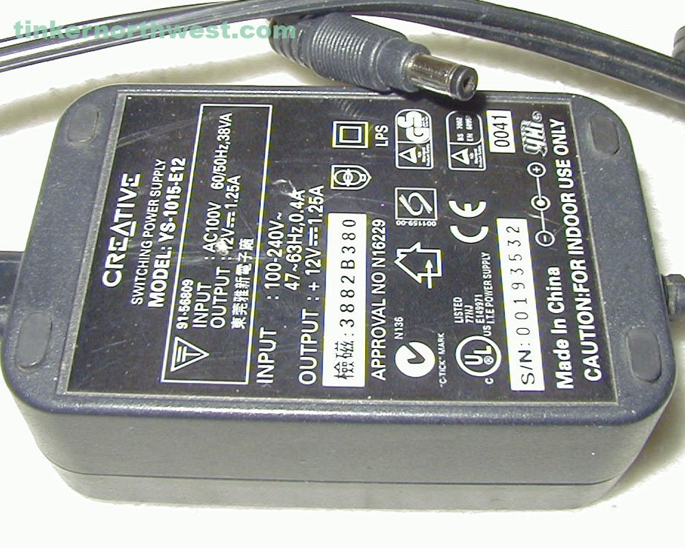Creative YS-1015-E12 AC Power Adapter DAP Jukebox Nomad Supply