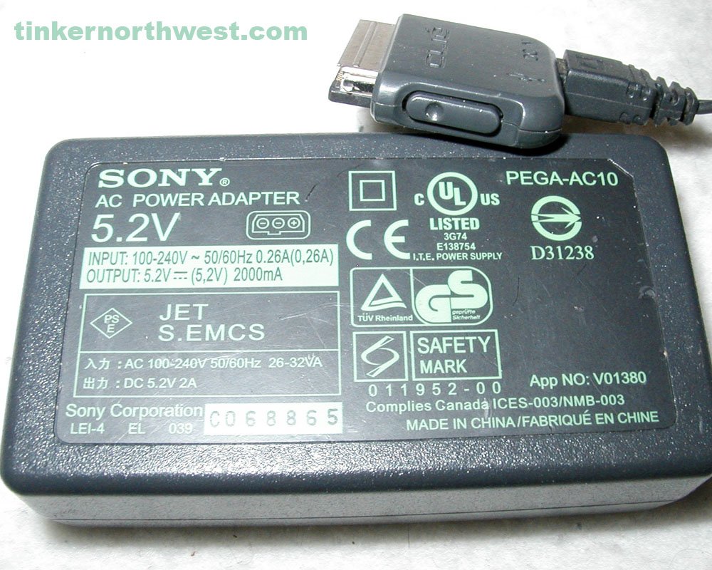 SONY PEGA-AC10 5.2V AC POWER ADAPTER PDA SUPPLY/CHARGER
