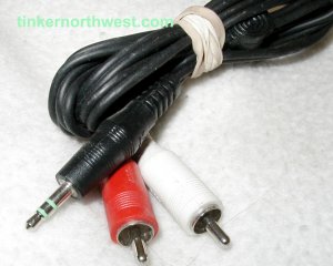 3.5MM MINI PLUG to 2 RCA AUDIO CABLE 3FT Y Adapter DUAL