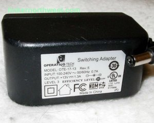 Operating Tech Switching Adapter OTE-17-13 Rev 5 13VDC 1.3A